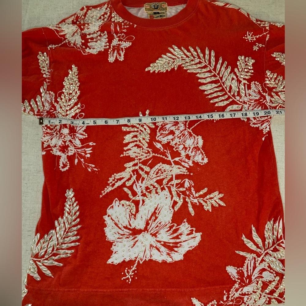 Vintage BIS BIS by Gene Ewing Oversized Beaded Pearl T-Shirt - Picture 15 of 16